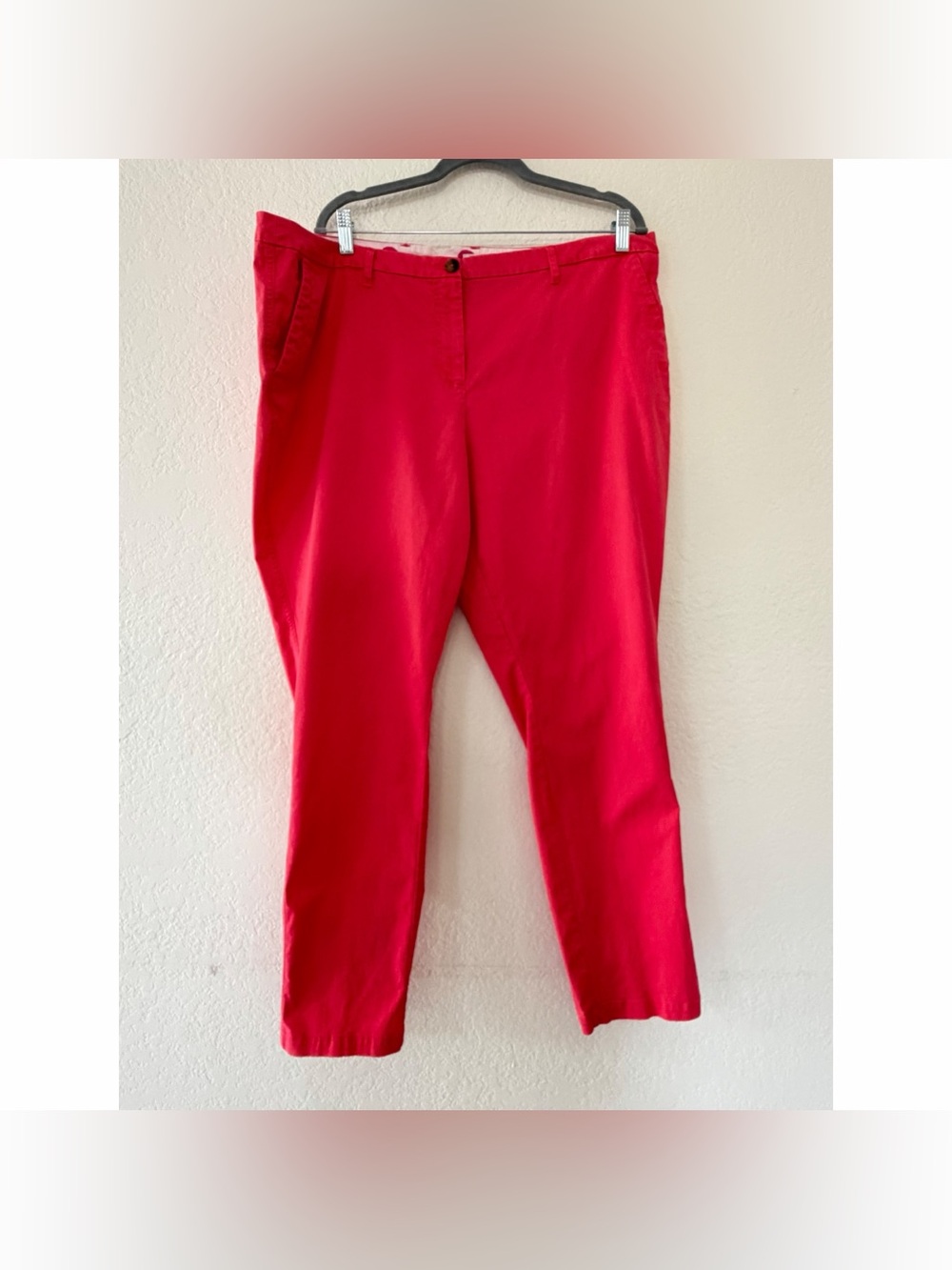 Boden Pink Coral Straight Leg Chinos Trouser Pants Cotton Blend Women’s Size 18R